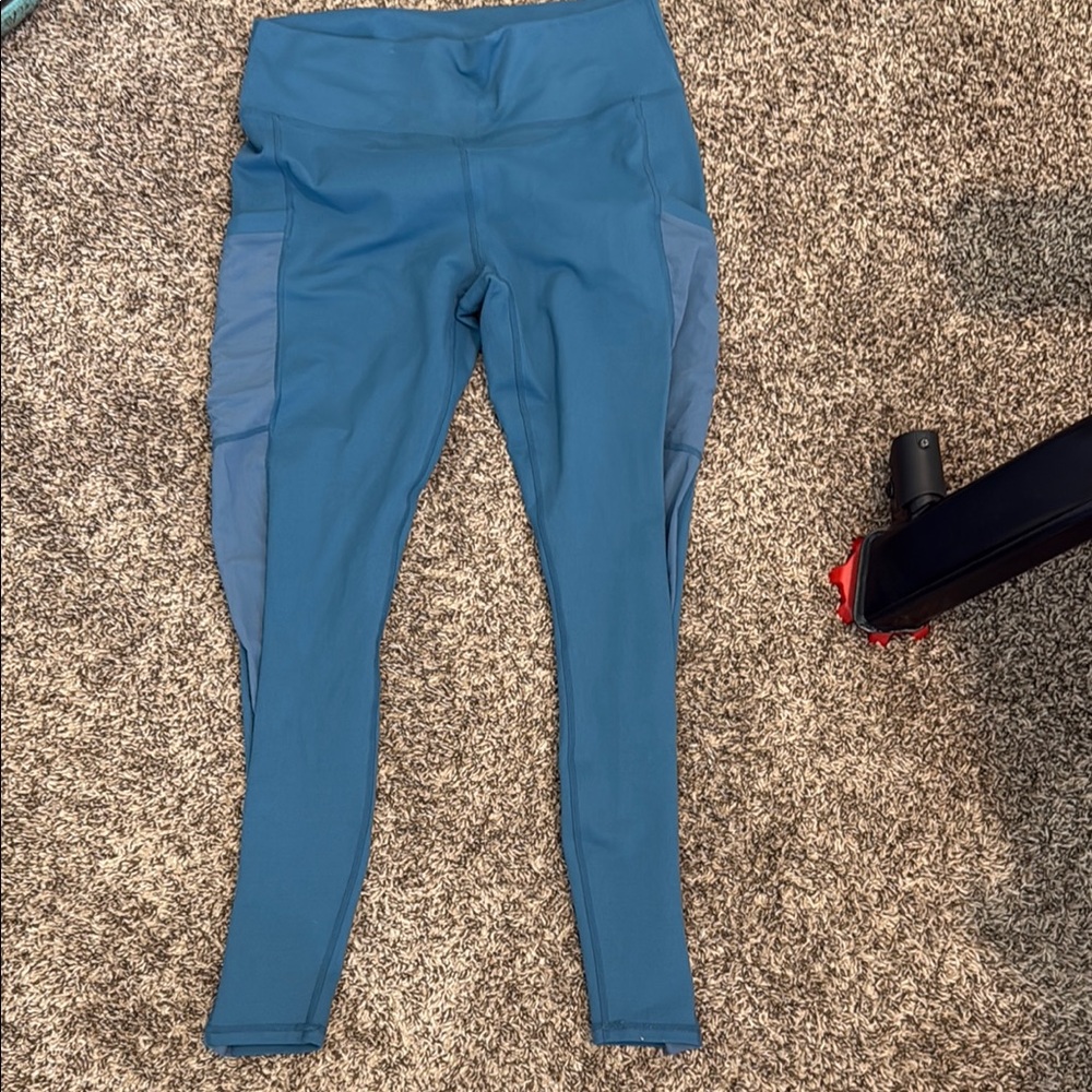 Blue High-Waisted Leggings